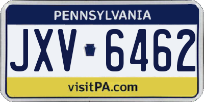 PA license plate JXV6462