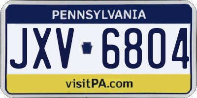 PA license plate JXV6804