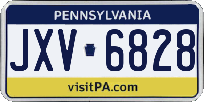 PA license plate JXV6828