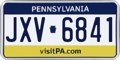 PA license plate JXV6841