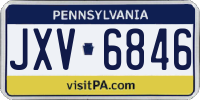 PA license plate JXV6846