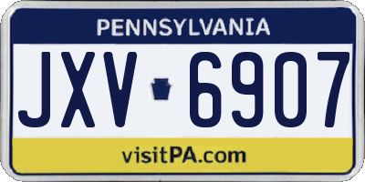PA license plate JXV6907