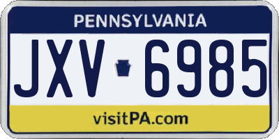 PA license plate JXV6985