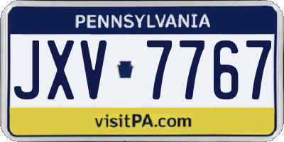 PA license plate JXV7767
