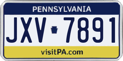 PA license plate JXV7891