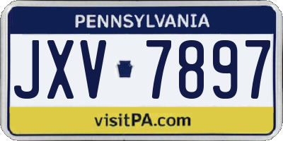 PA license plate JXV7897