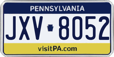 PA license plate JXV8052