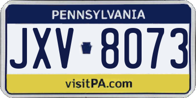PA license plate JXV8073