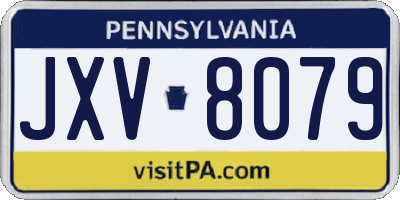 PA license plate JXV8079