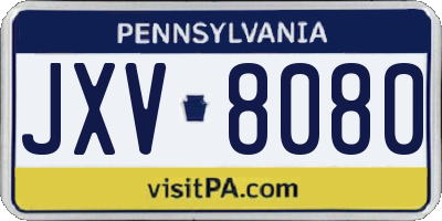 PA license plate JXV8080