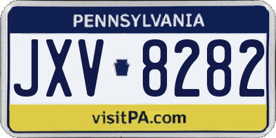 PA license plate JXV8282