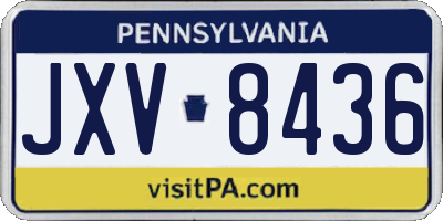 PA license plate JXV8436
