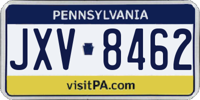 PA license plate JXV8462