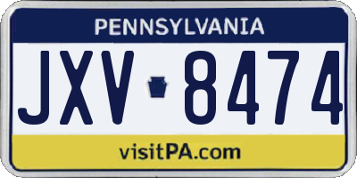 PA license plate JXV8474