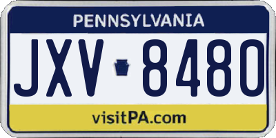 PA license plate JXV8480