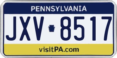 PA license plate JXV8517