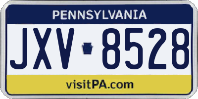 PA license plate JXV8528