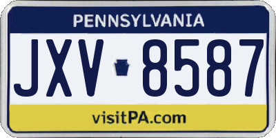 PA license plate JXV8587