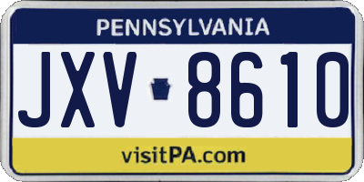 PA license plate JXV8610