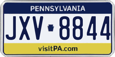 PA license plate JXV8844