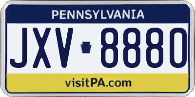 PA license plate JXV8880