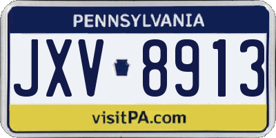 PA license plate JXV8913