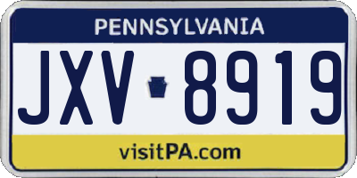 PA license plate JXV8919