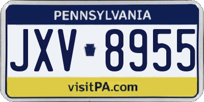 PA license plate JXV8955
