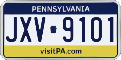 PA license plate JXV9101
