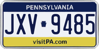 PA license plate JXV9485
