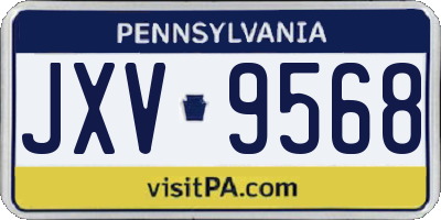 PA license plate JXV9568