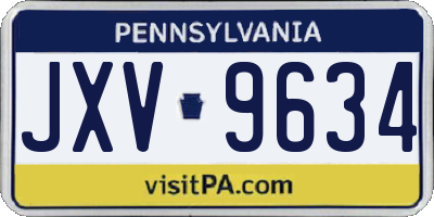 PA license plate JXV9634