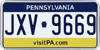 PA license plate JXV9669