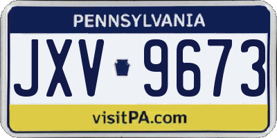 PA license plate JXV9673