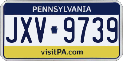 PA license plate JXV9739