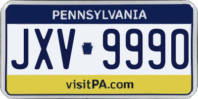 PA license plate JXV9990