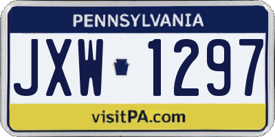 PA license plate JXW1297
