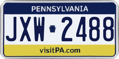 PA license plate JXW2488