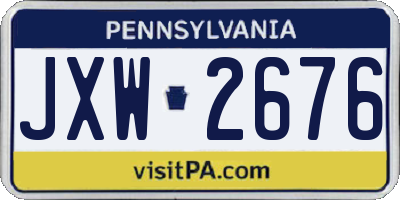 PA license plate JXW2676