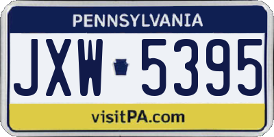 PA license plate JXW5395