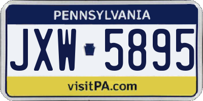 PA license plate JXW5895