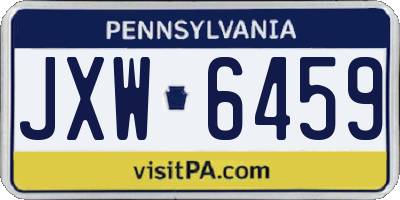 PA license plate JXW6459