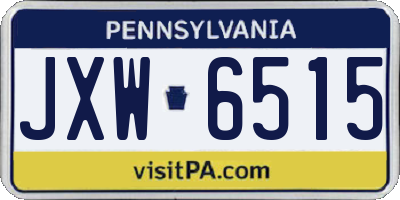 PA license plate JXW6515