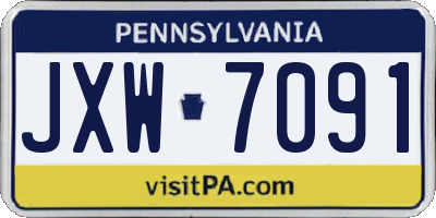 PA license plate JXW7091