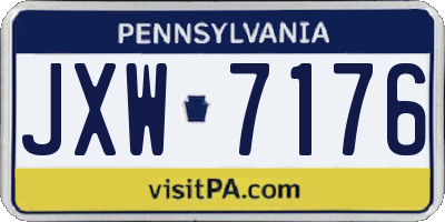 PA license plate JXW7176