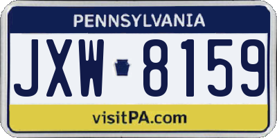 PA license plate JXW8159