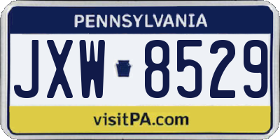 PA license plate JXW8529