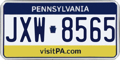 PA license plate JXW8565