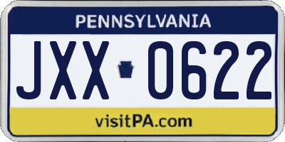 PA license plate JXX0622