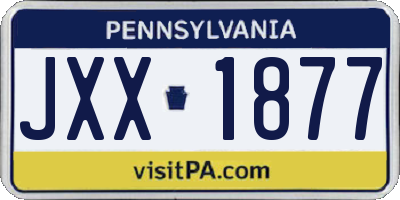 PA license plate JXX1877